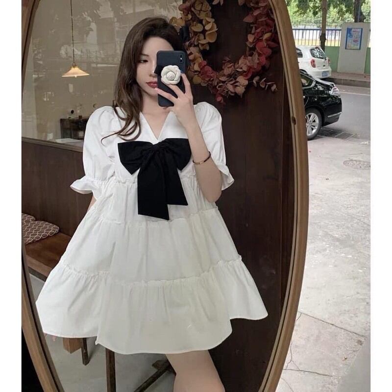 Đầm trắng baby doll xinh iu