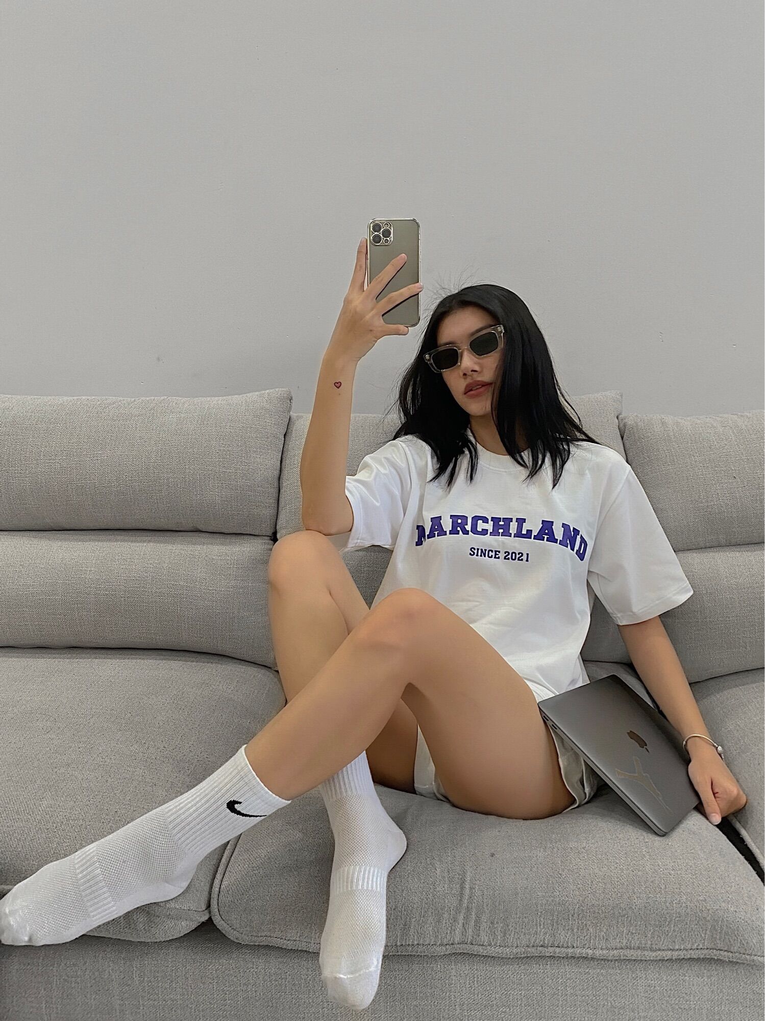 Basic logo blue tshirt