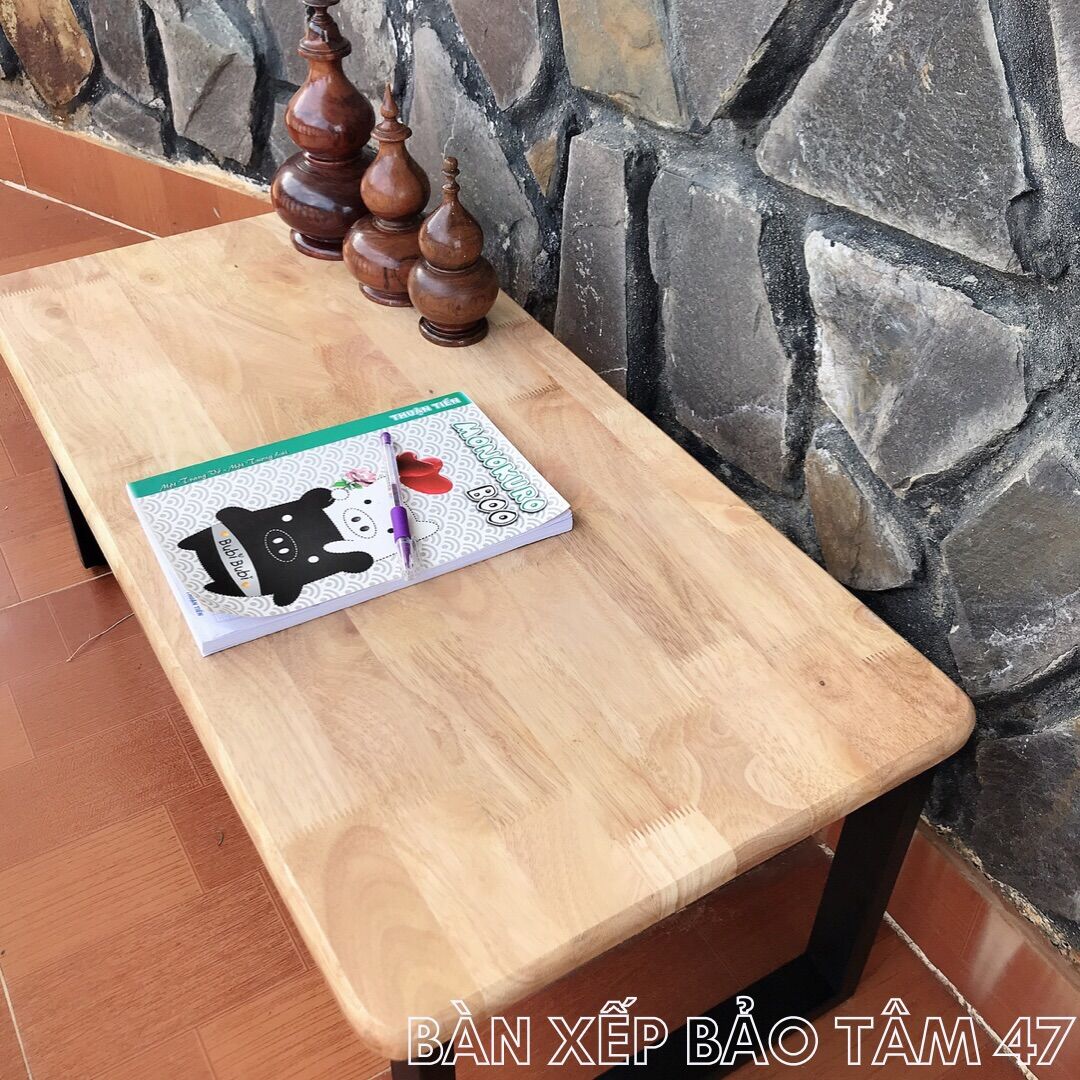 Bàn Gỗ Chân Sắt Gấp Gọn (50*80*35)