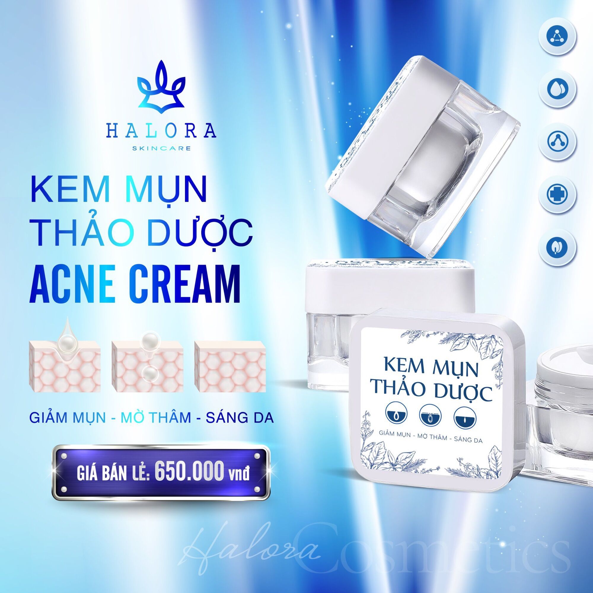 Kem mụn nghệ halora_mờ thâm-trắng da-sạch mụn