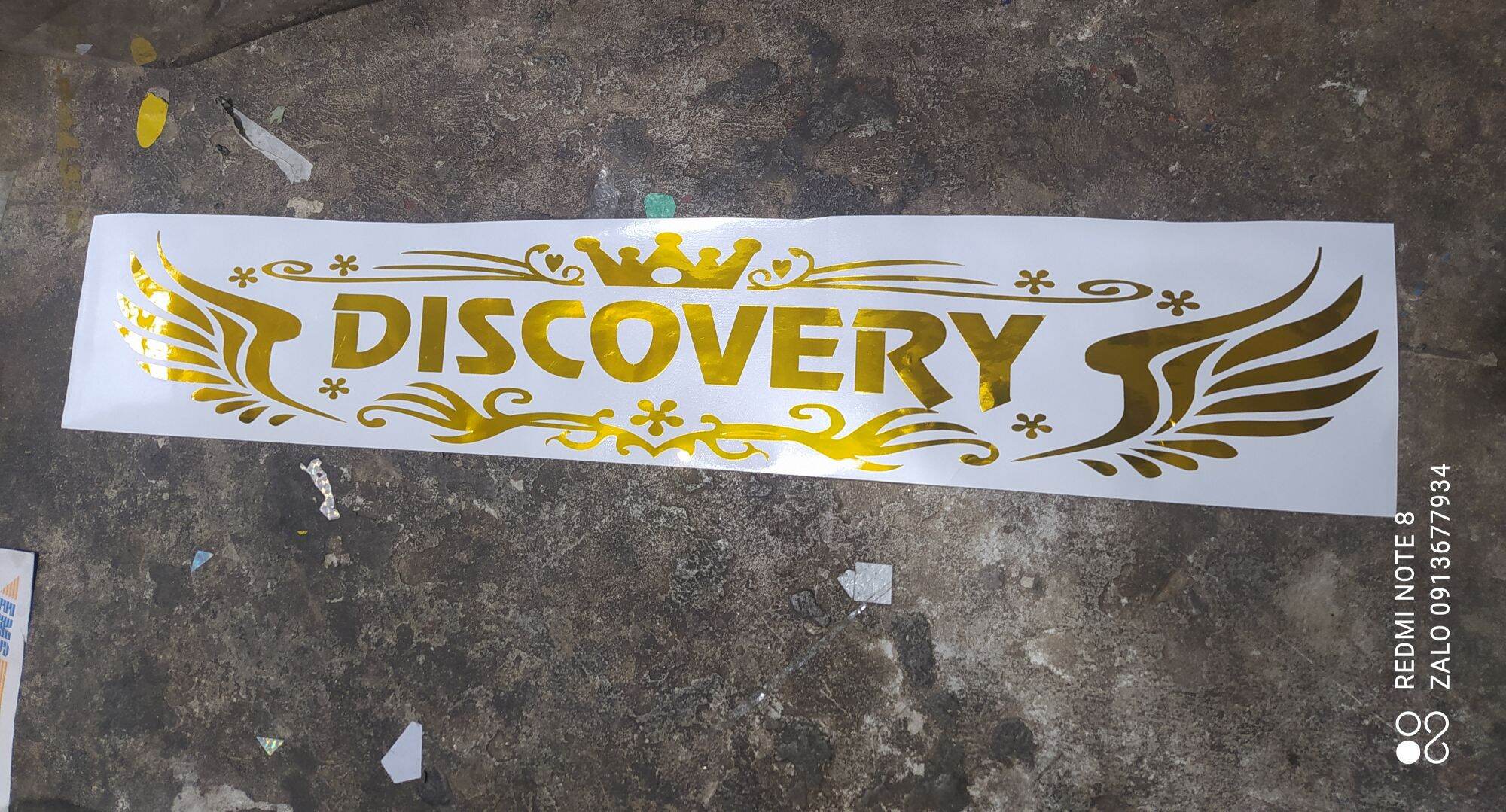 Tem decan chữ discovery mạ crom vàng, bạc dán trang trí các dòng xe tải, xe con, xe khách