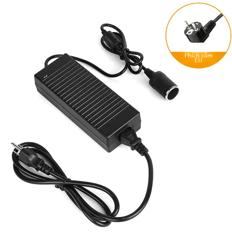 Xe Power Adapter điện chuyển đổi AC adapter DC 110V / 220V để 12V 10A Power Adapter chuyển đổi cho xe tủ lạnh máy bơm không khí