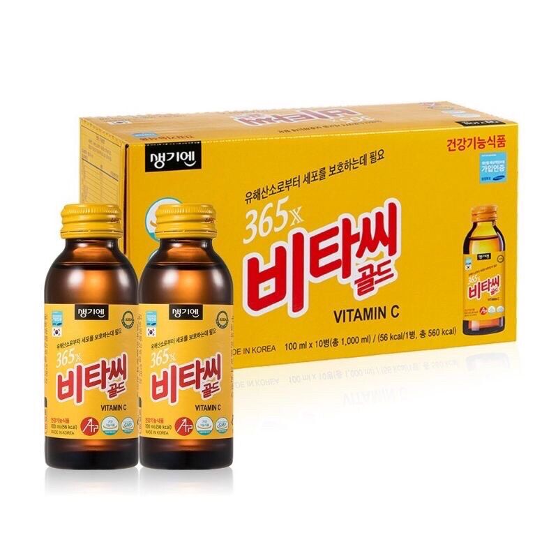 Nước Uống Bổ Sung 365X Vitamin C Gold Hàn Quốc, Nước Bổ Sung Năng Lượng 10x 100ml