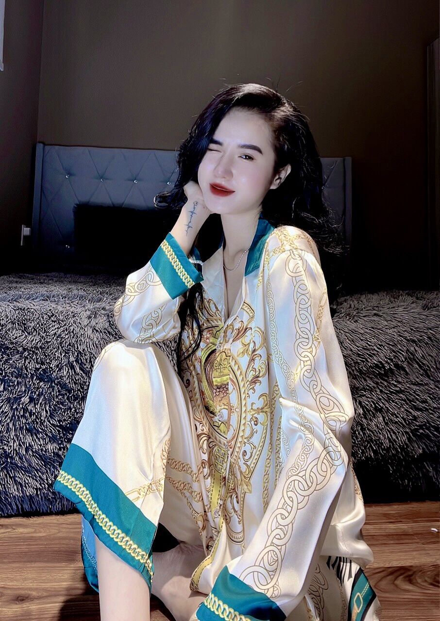 Đồ bộ mặc nhà , Pyjama Lụa Thiết Kế QC Mẫu Siêu Hot
