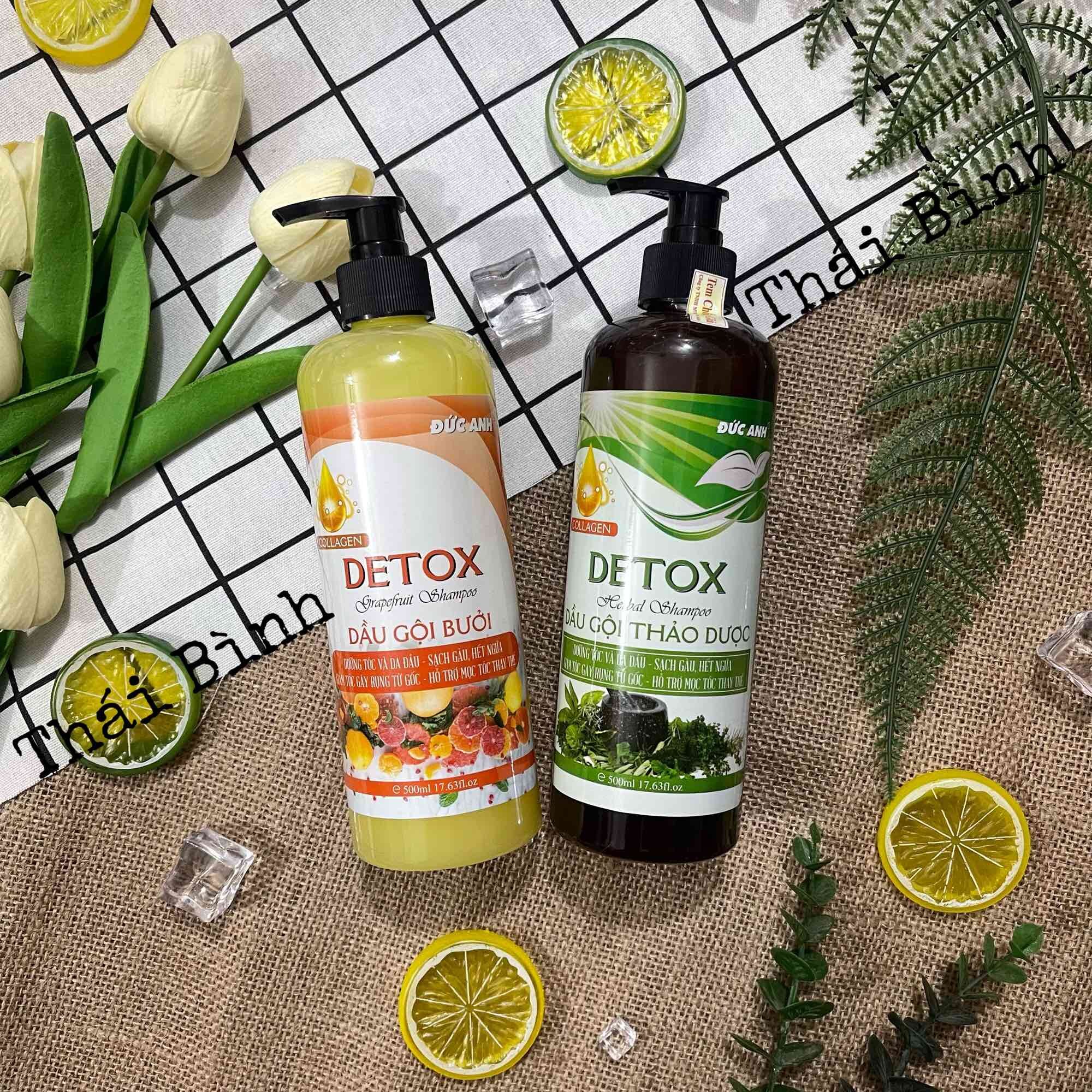 Combo dầu gội bửoi + dầu gội thảo dược
