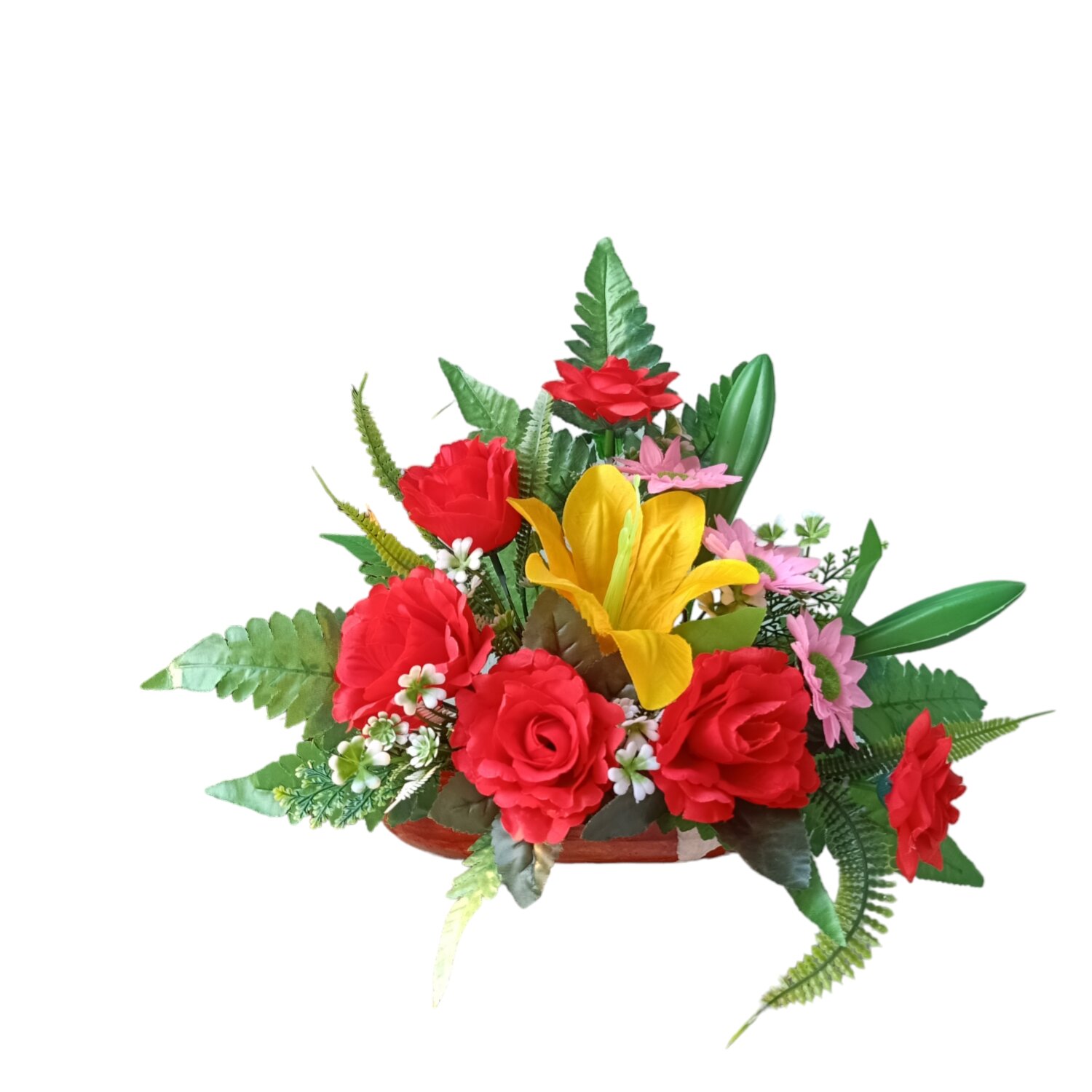 Chậu hoa lụa, hoa giả để bàn thờ trang trí nhà ở