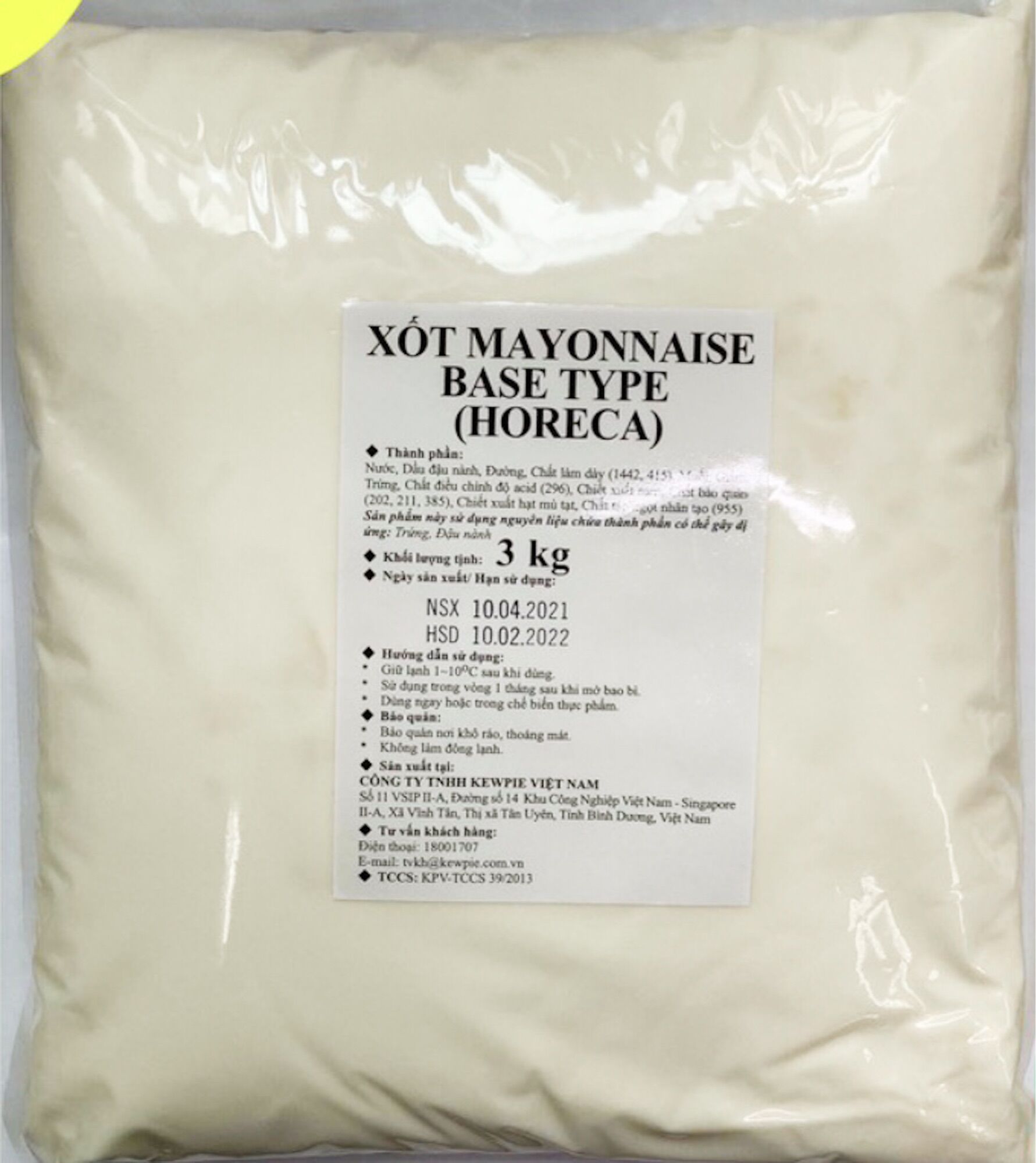 XỐT MAYONNAISE BASE TYPE(HORECA)BỊCH/XÔ 3KG