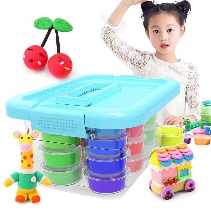 Bộ đồ chơi đất nặn 36 màu kèm 60 khuôn + hộp đựng