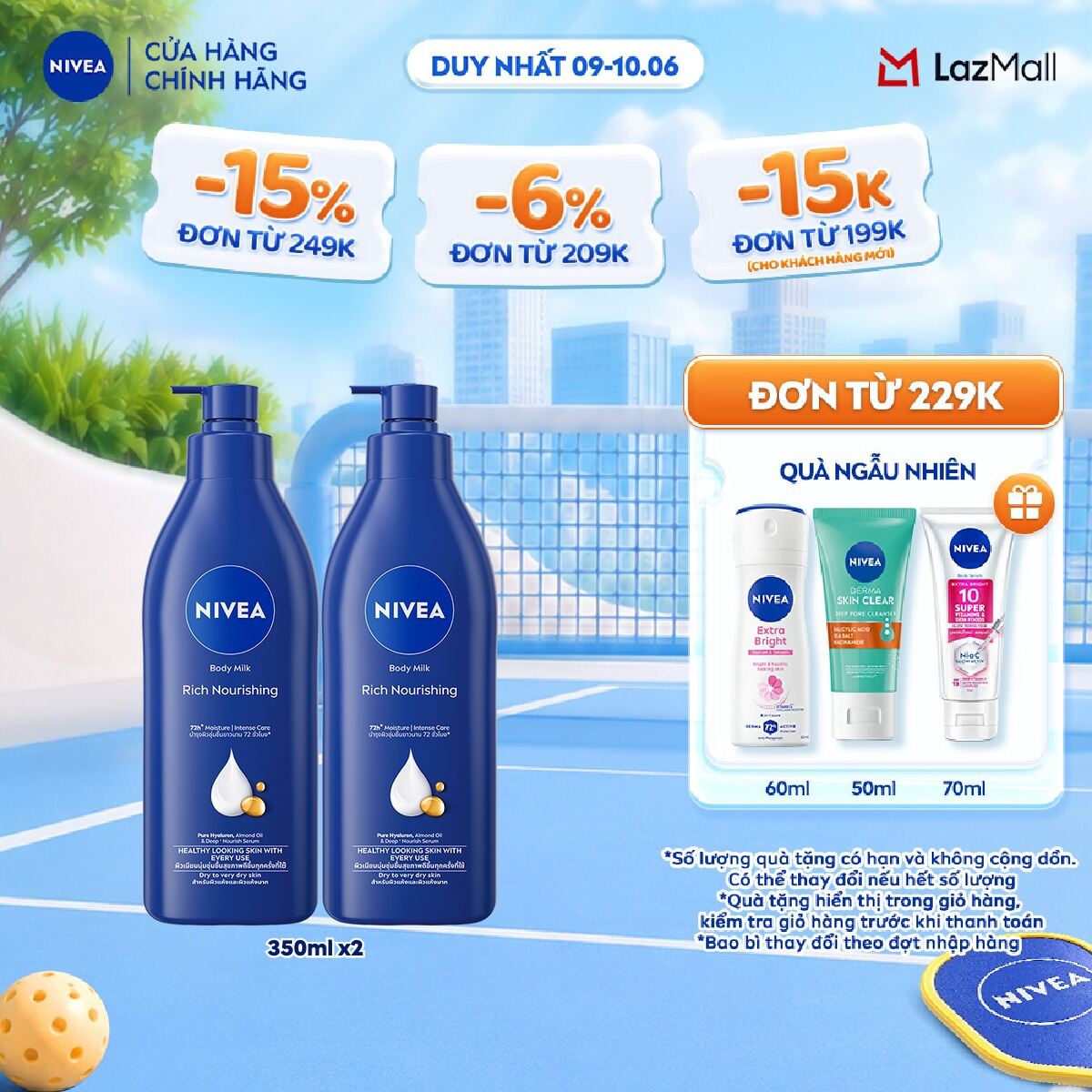 Bộ 2 Sữa Dưỡng Thể NIVEA Dưỡng Ẩm Chuyên Sâu Vitamin E (380 ml) - 98940x2