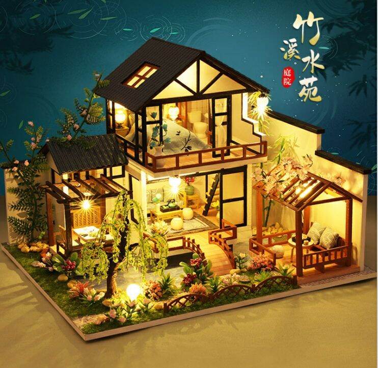 Mô hình nhà gỗ DIY Biệt thự Zhuxi