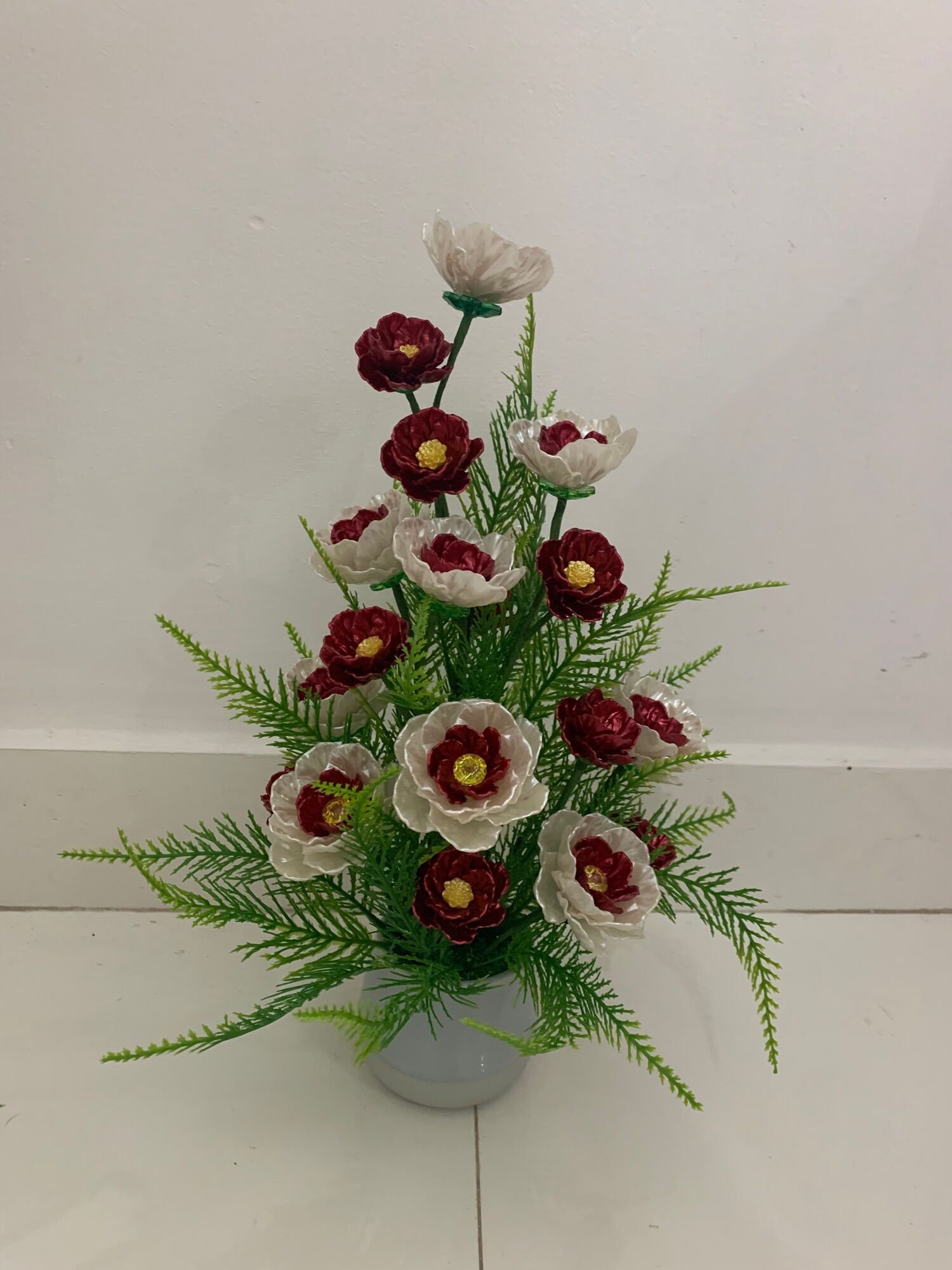 Chậu hoa pha lê cao 35cm ngang 22cm