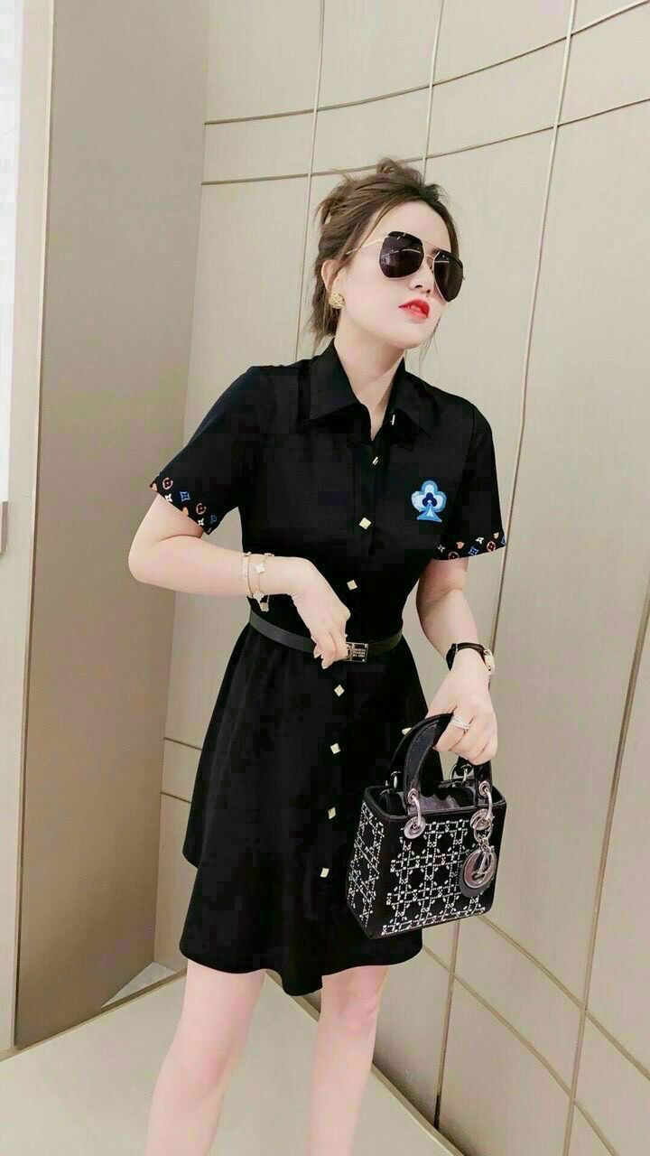 Đầm cổ sơ mi hàng nhập