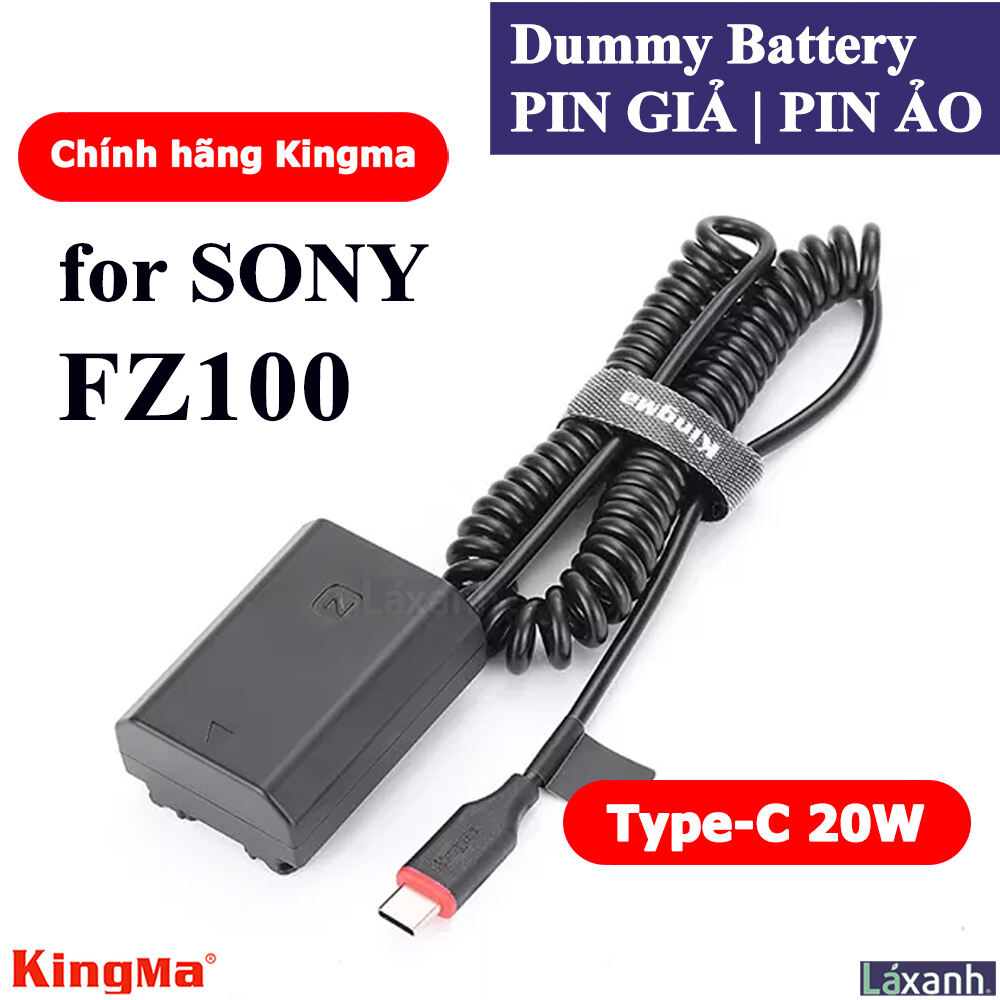 Dummy Type-C FZ100 | Pin giả pin ảo pin dummy battery DC Coupler SONY FZ100 NP-FZ100 cho SONY A6700 A6600 FX3 FX30 A7C A9 A9R A74 A73 A7R5 A7R4 A7R3 A7S