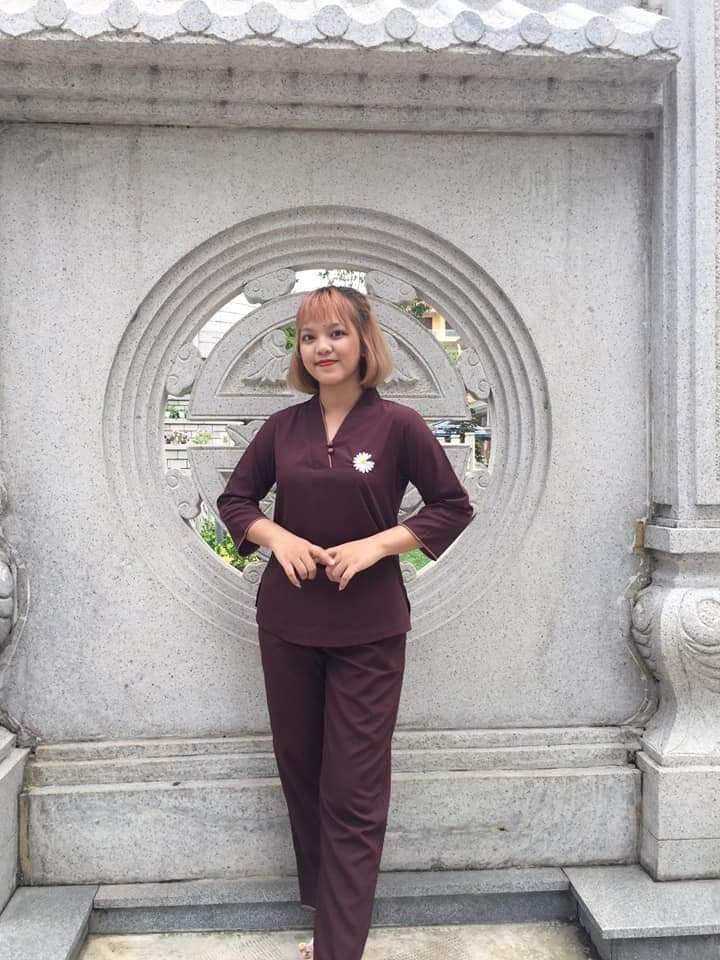 Đồ bộ đi chùa#đồ lam nữ#hoa cúc