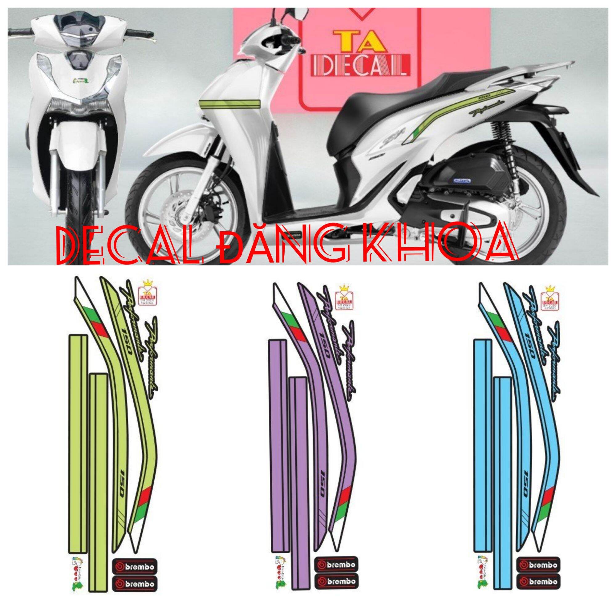 (Nhiều màu)Tem xe SH mẫu chỉ dán các đời tem chống nước chống phai màu