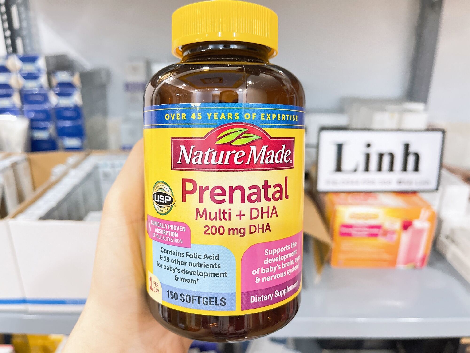 Viên uống bổ sung DHA và vitamin tổng hợp cho bà bầu Natural made Prenatal Multi + DHA 150 viên cao cấp