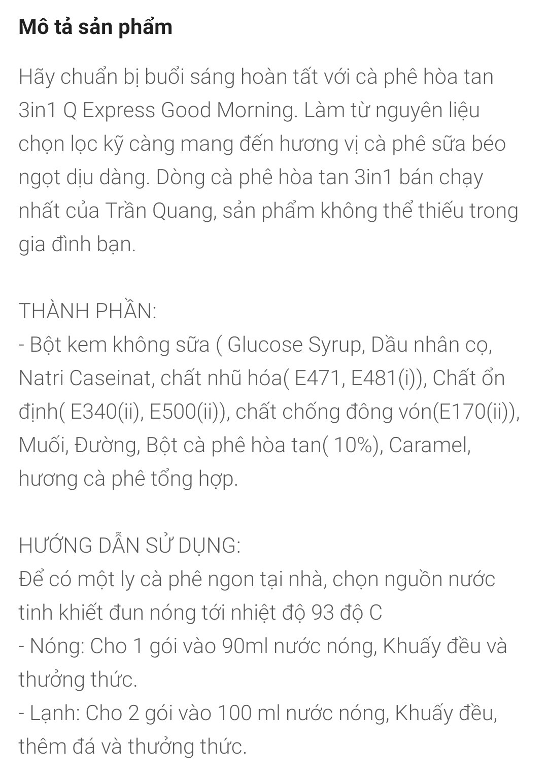 1 Bịch-Cà phê good Morning(24 ống)