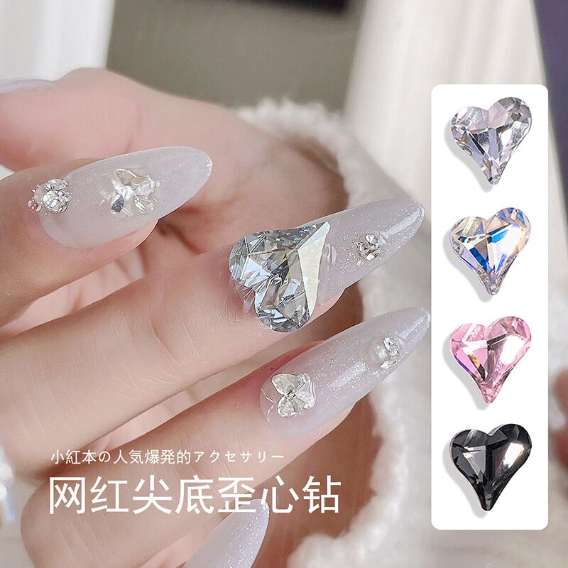 ĐÁ KHỐI NAIL K9 -HÌNH TIM SIZE 12*13MM