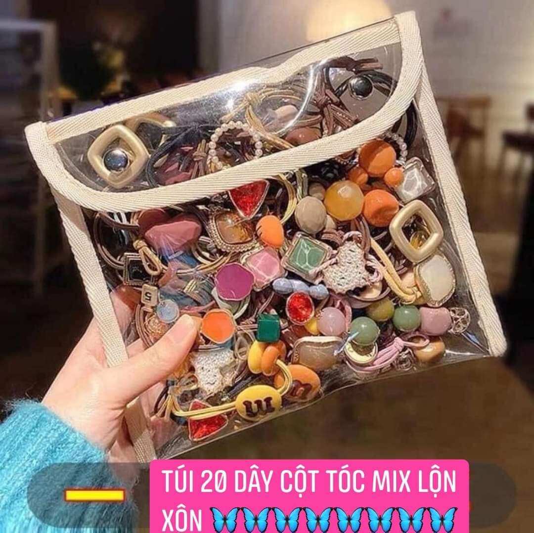 set 20 cột tóc mix lộn xộn