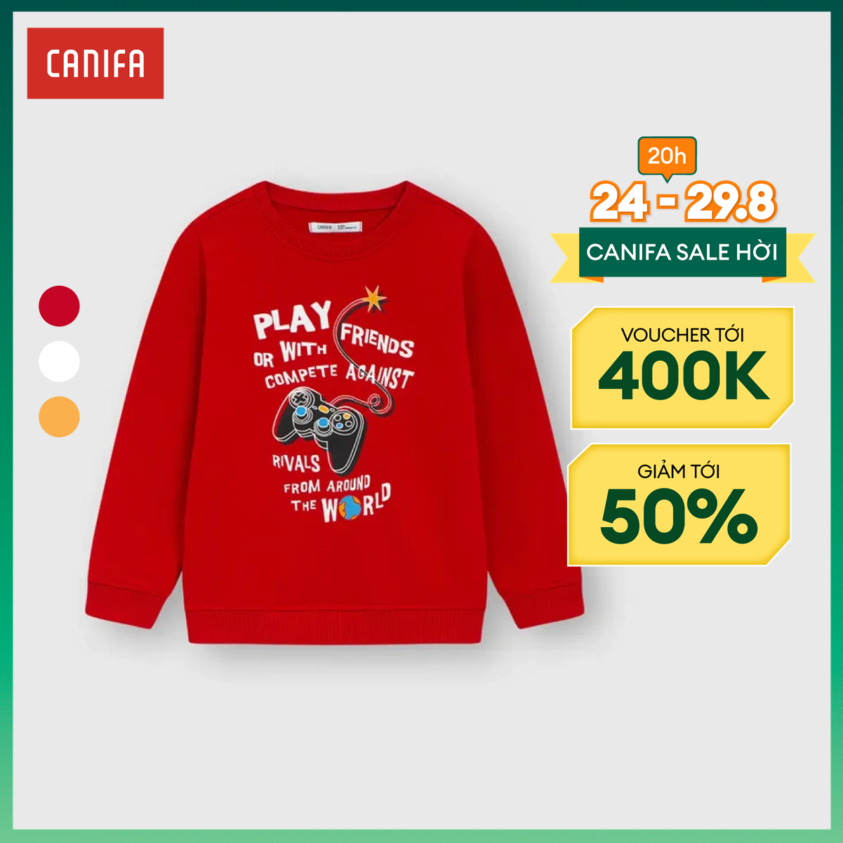 [CHỈ 5.11 VOUCHER TỚI 500K] Áo nỉ bé trai CANIFA có hình in 2TW23W011