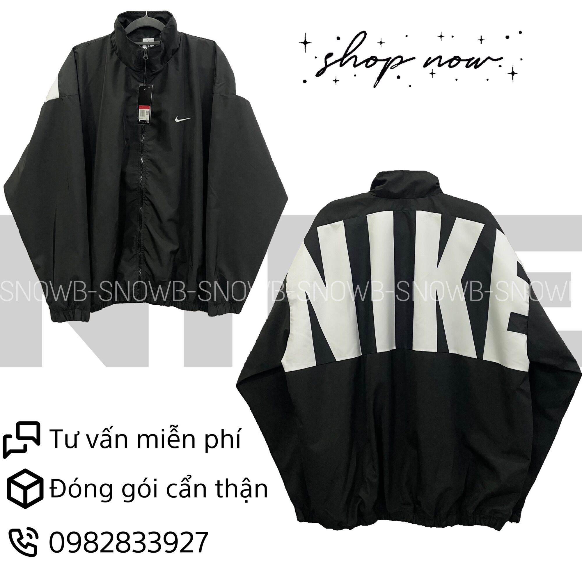 Áo khoác dù jacket swoosh bự 2 lớp vải dày