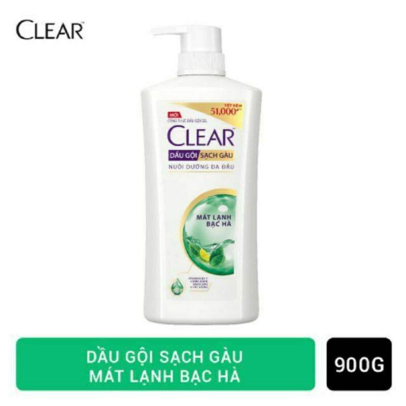 Dầu gội clear 880ml mát lạnh bạc hà