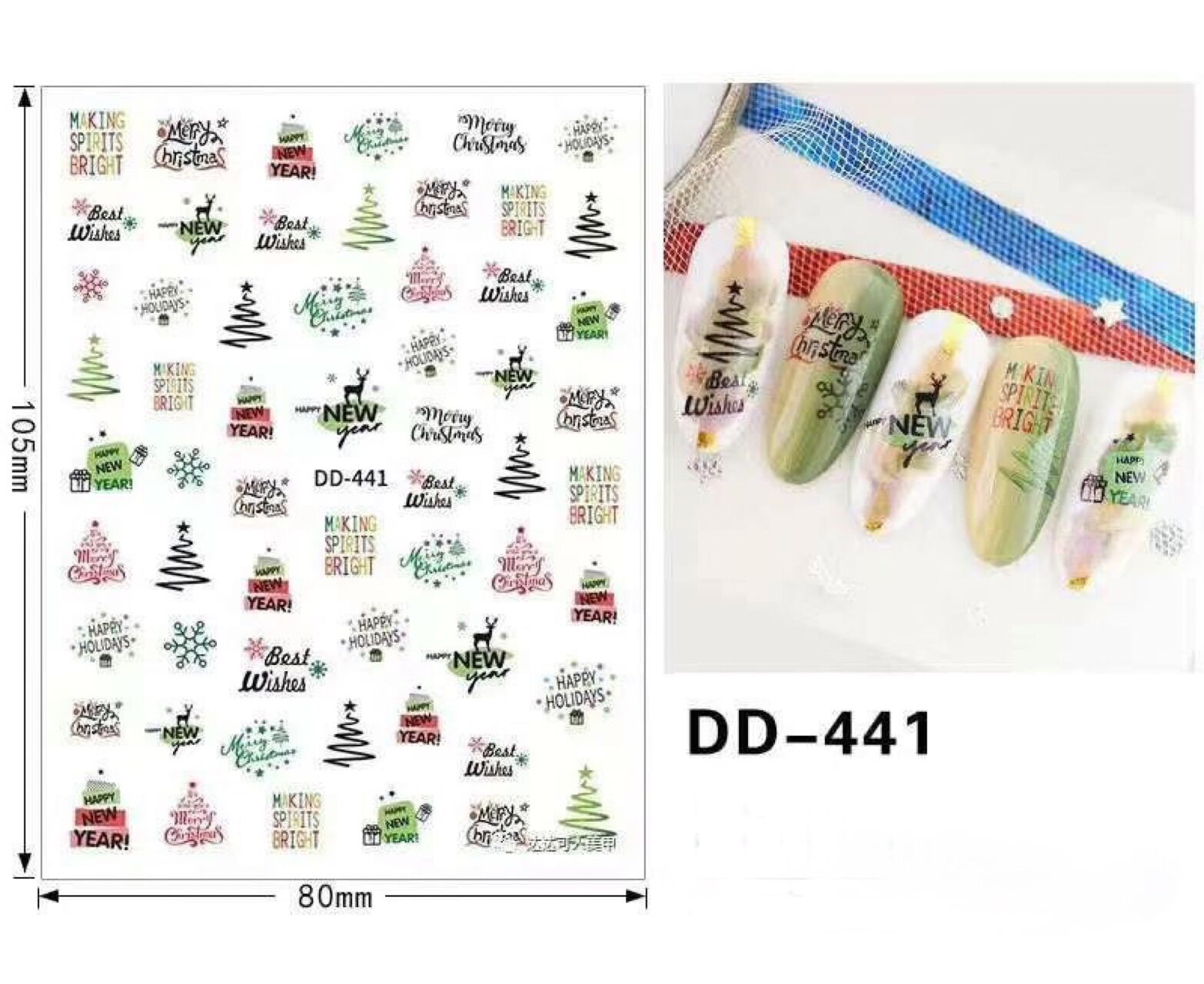 sticker noel trang trí nails