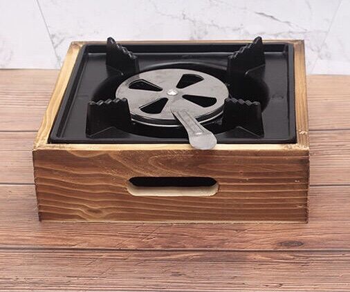 [HCM]Bếp cồn gang bọc gỗ 20cm