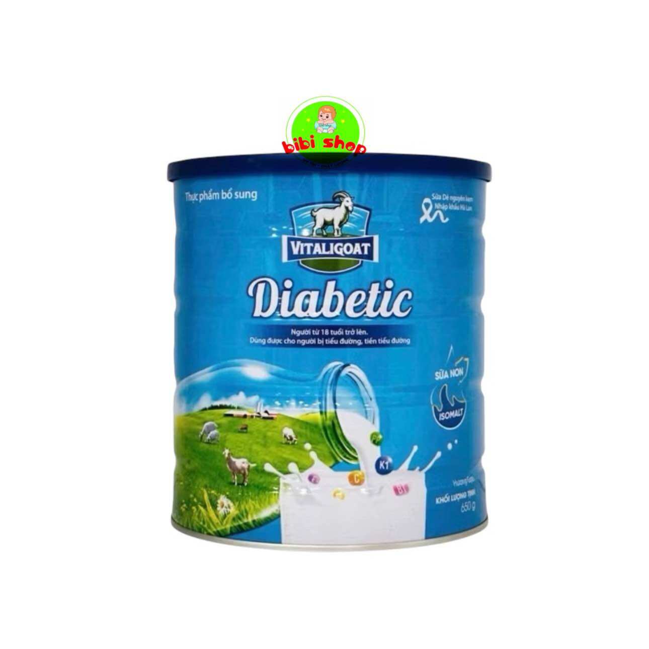 Sữa Dê Tiểu Đường Vitaligoat Diabetic 650gr dinh dưỡng chuyên biệt dành cho người tiểu đường