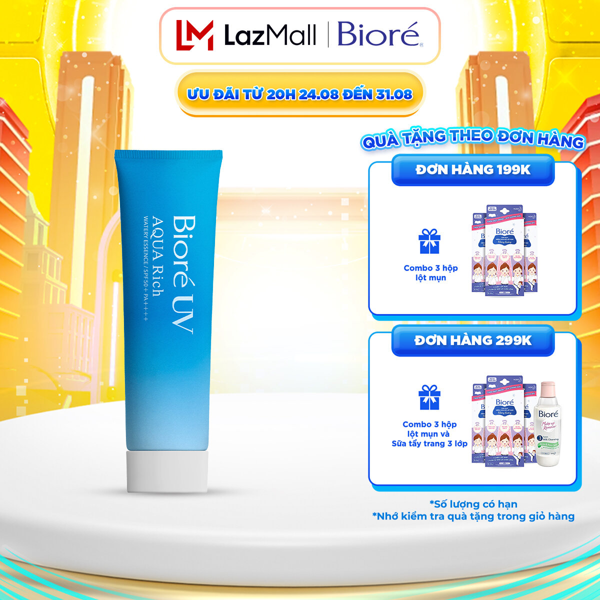 Essence Chống Nắng Màng Nước Dưỡng Ẩm Biore UV Aqua Rich Watery Essence SPF50+/PA++++ 85G