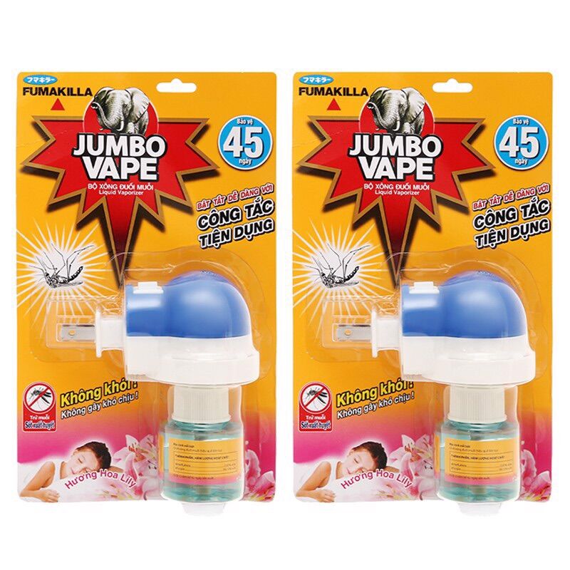 Bộ máy xông đuổi muỗi và tinh dầu xông đuổi muỗi jumbo vape