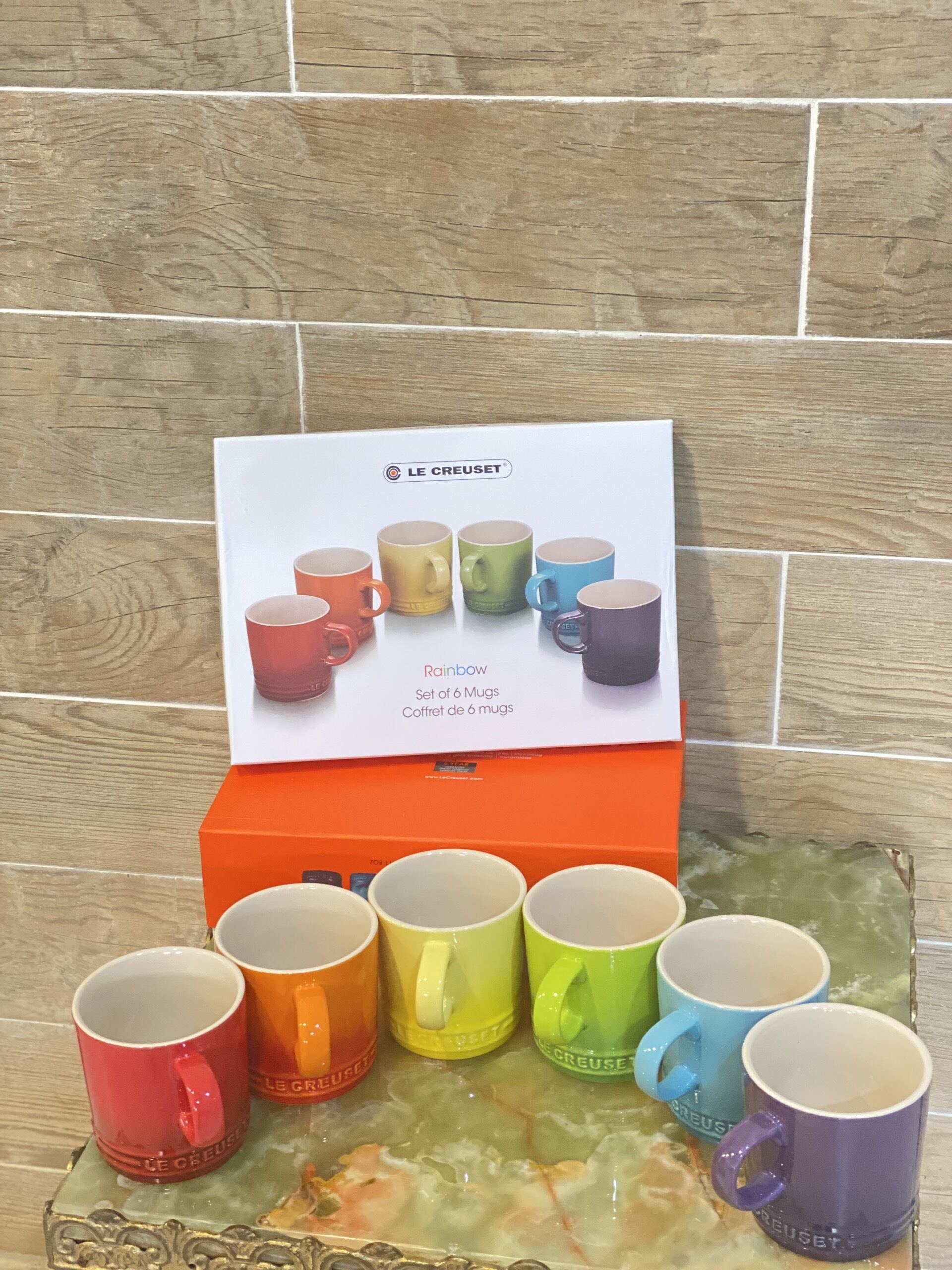 Bộ 6 tách Le Creuset gốm sứ màu cầu vòng 400ml rainbow series ceramic 6-color cup mug set