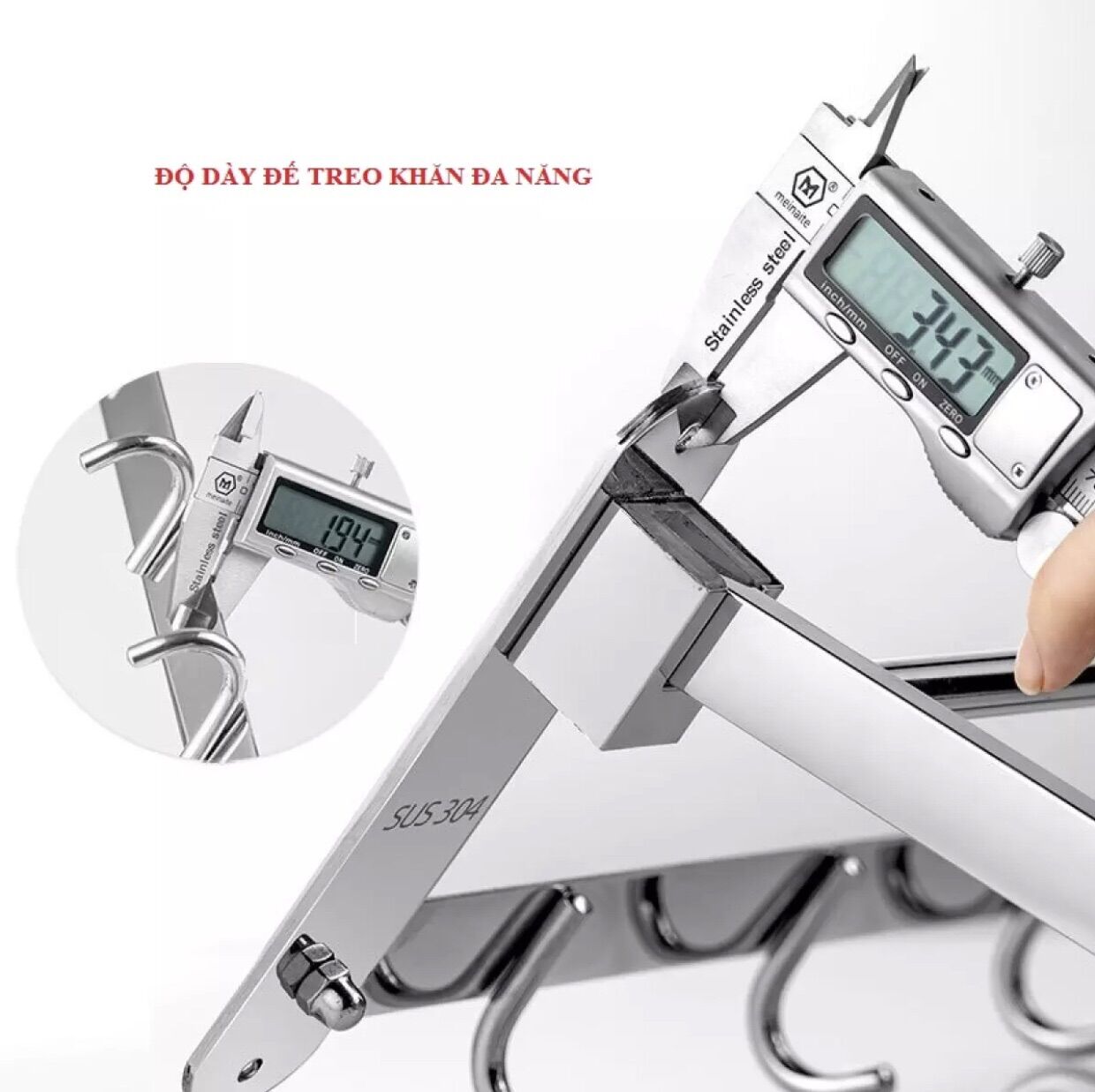 [HCM]Giá treo khăn xếp inox 304( chân đặc)