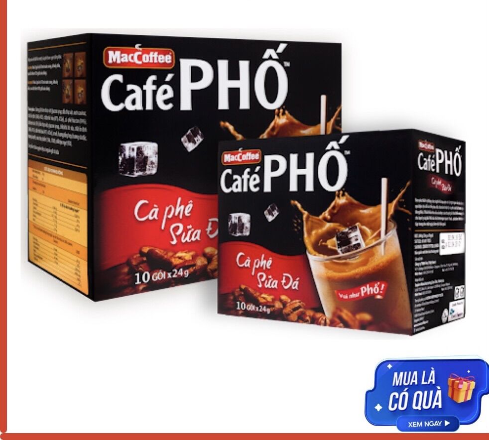 Combo 3 hộp cafe phố cafe sữa đá 10 gói 24g