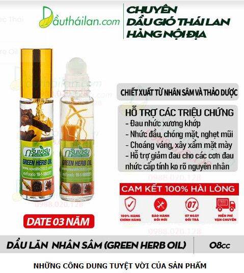 12 chai dầu lăn nhân sâm thái chính hãng
