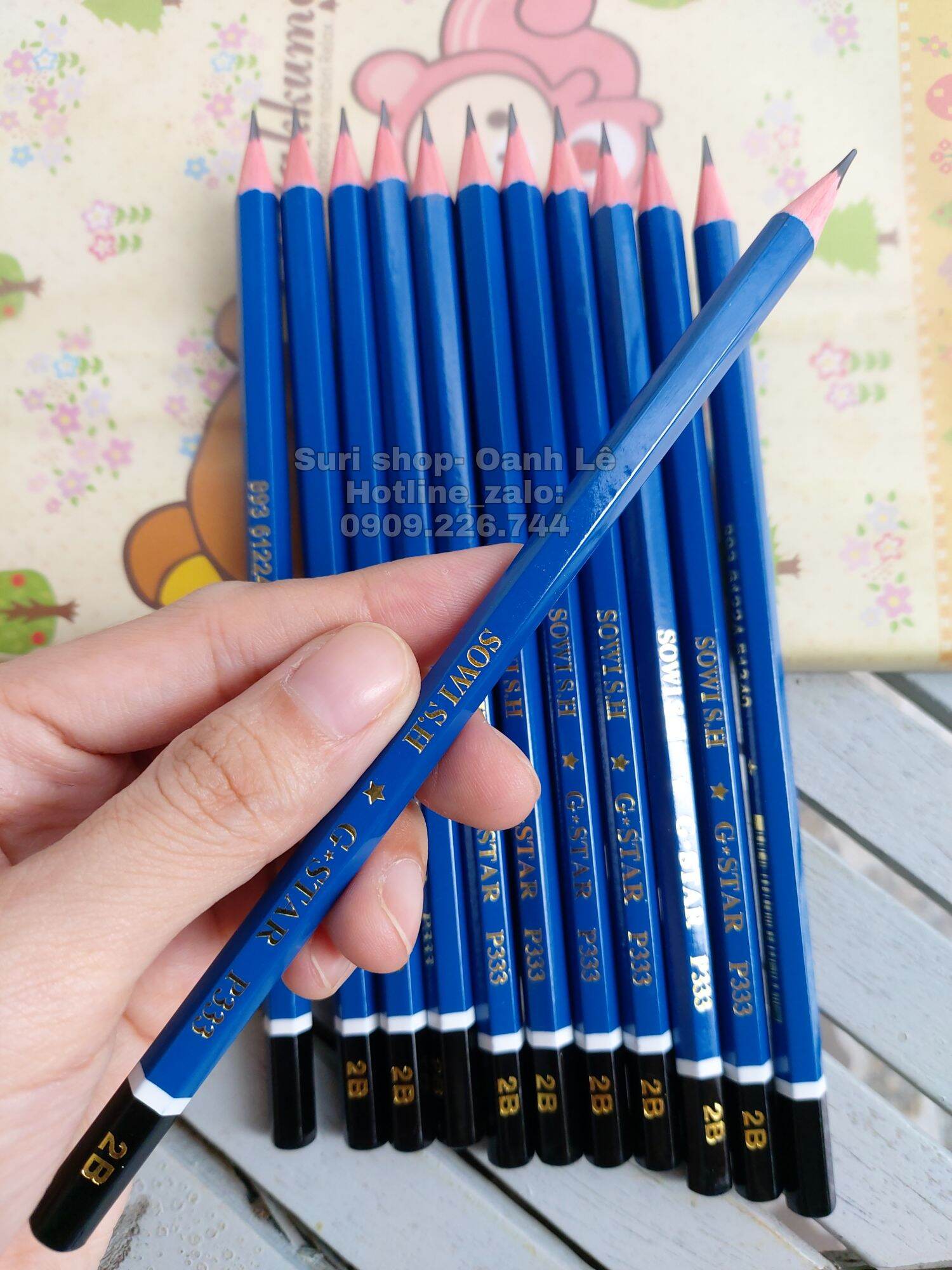 Hộp 12 cây bút chì 2B Gstar P333 (tặng kèm 1 cục gôm hoặc chuốt chì)