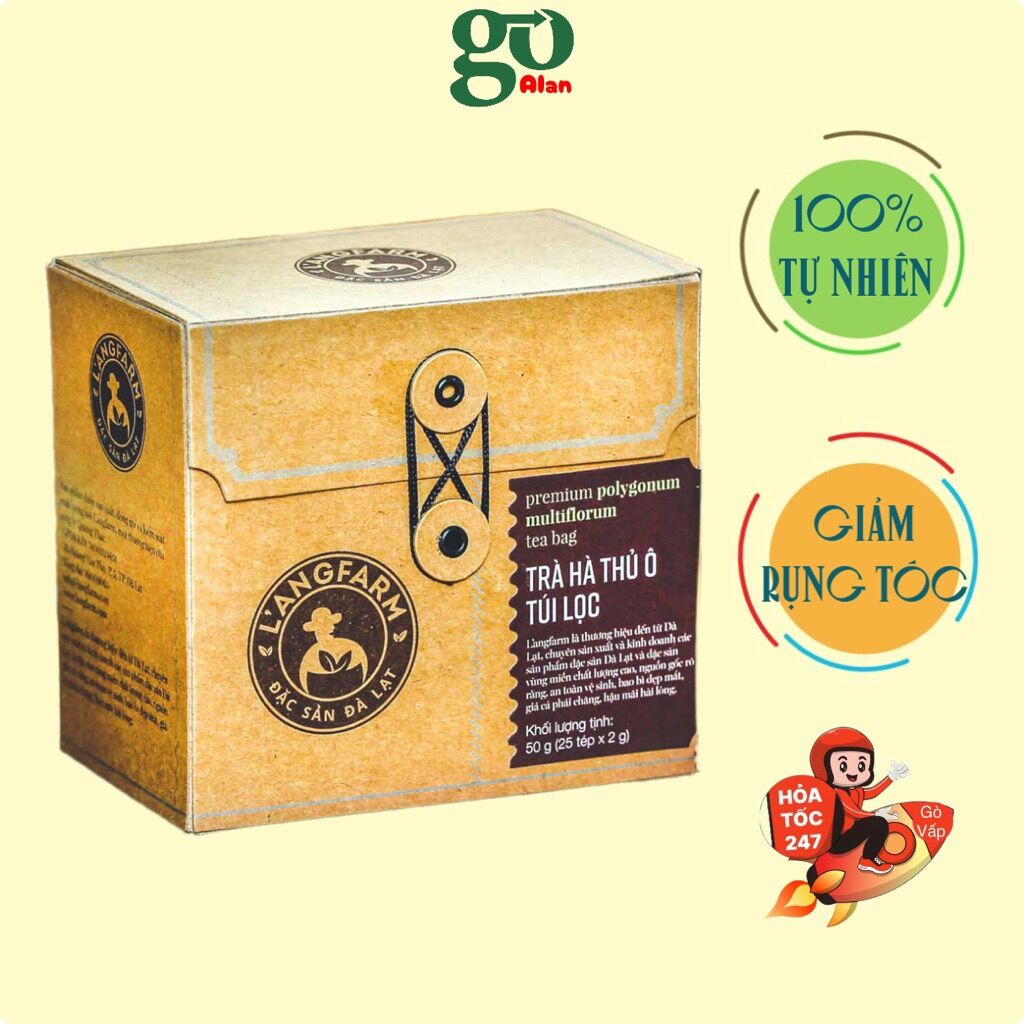 [HCM]Hộp Trà Hà Thủ Ô Túi Lọc 20 Túi Langfarm Đà Lạt