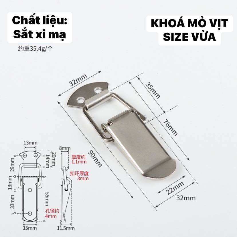 Khoá mỏ vịt, khoá lẫy gắn tủ