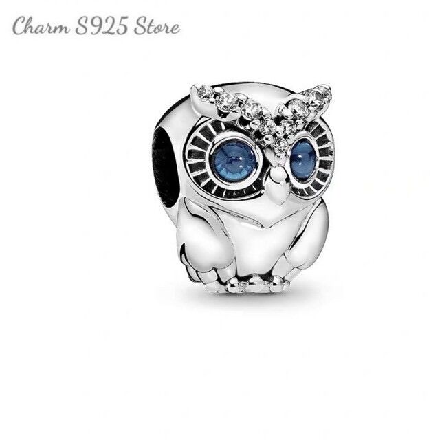 Charm pan ale cú mèo bạc s925 cao cấp