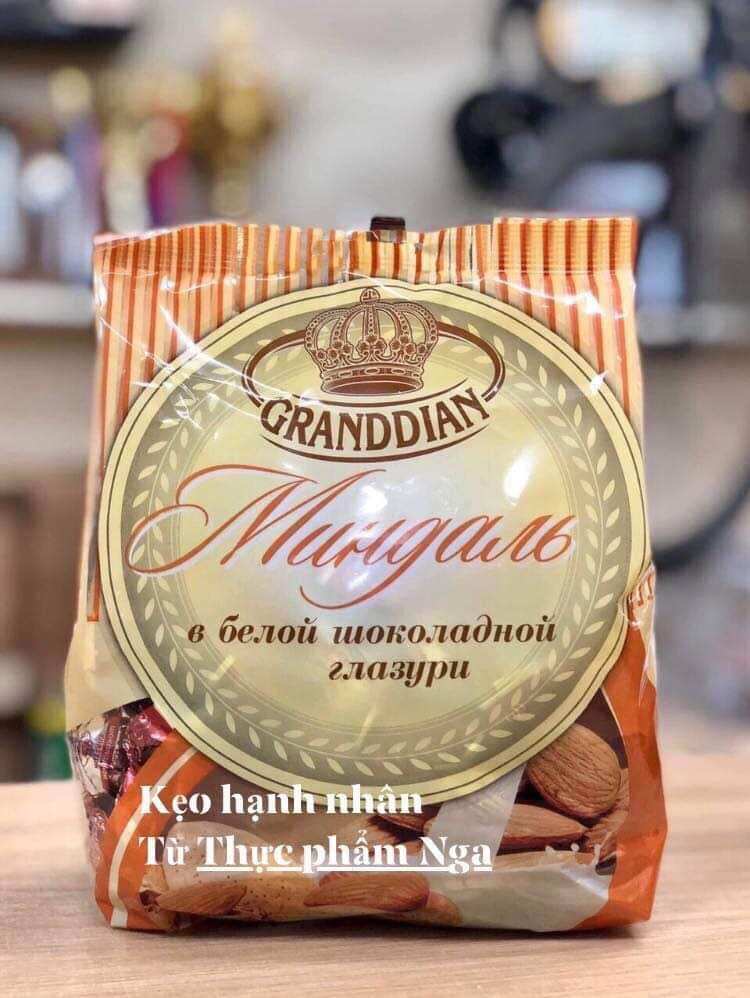 Socola nga - Kẹo socola trắng hạnh nhân Nga Grand dian gói 450g