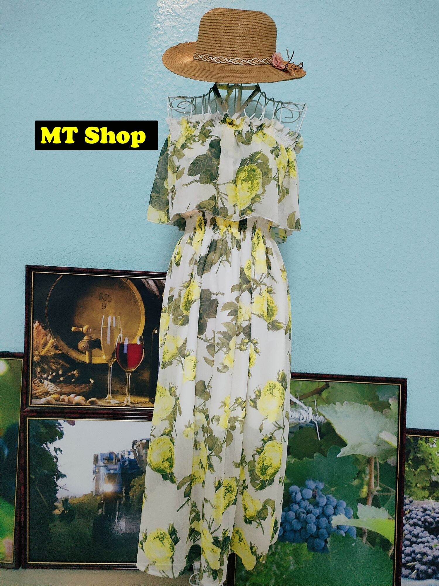 Đầm maxi trễ vai