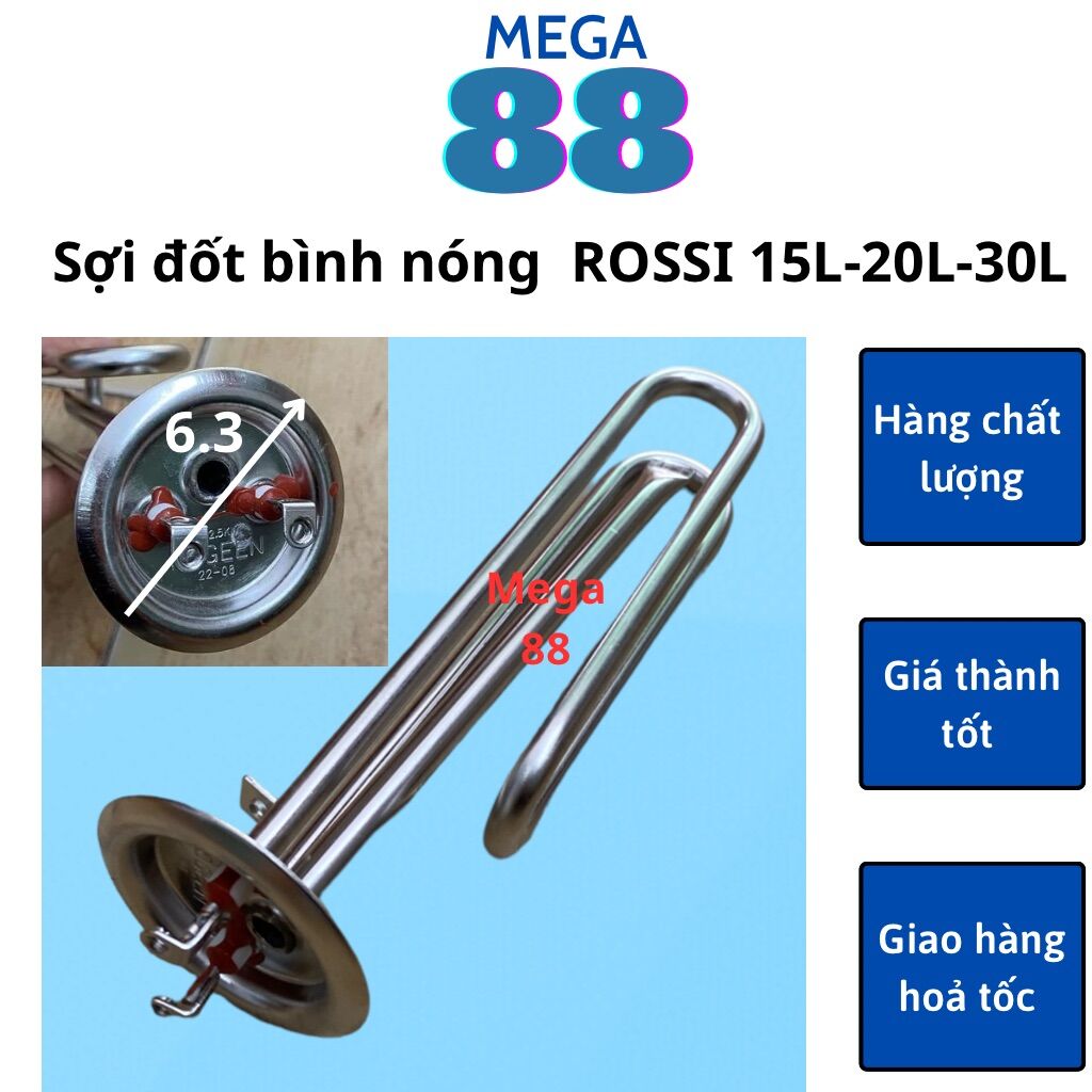 Sợi đốt bình nóng lạnh Rossi 15 lít 20 lít 30 lít - Thanh đốt bình nóng Rossi Thanh đun bình nóng Rossi loại tốt Mega88
