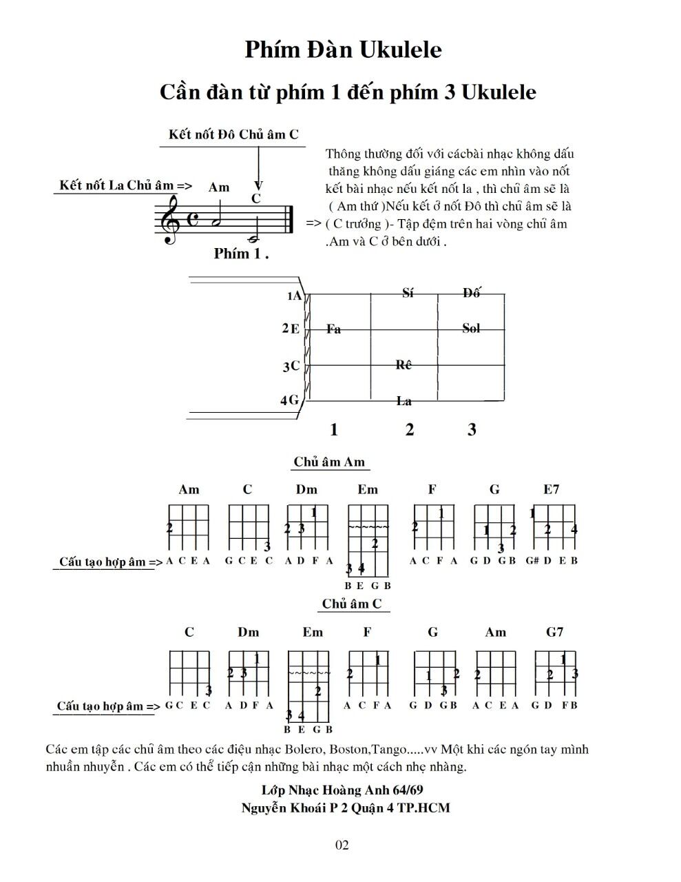 tài liệu học đàn ukulele tập 1
