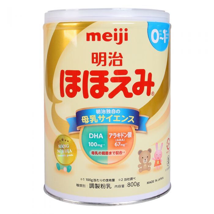 Sữa Meji 0-1 lon 800gr  hàng air nhật