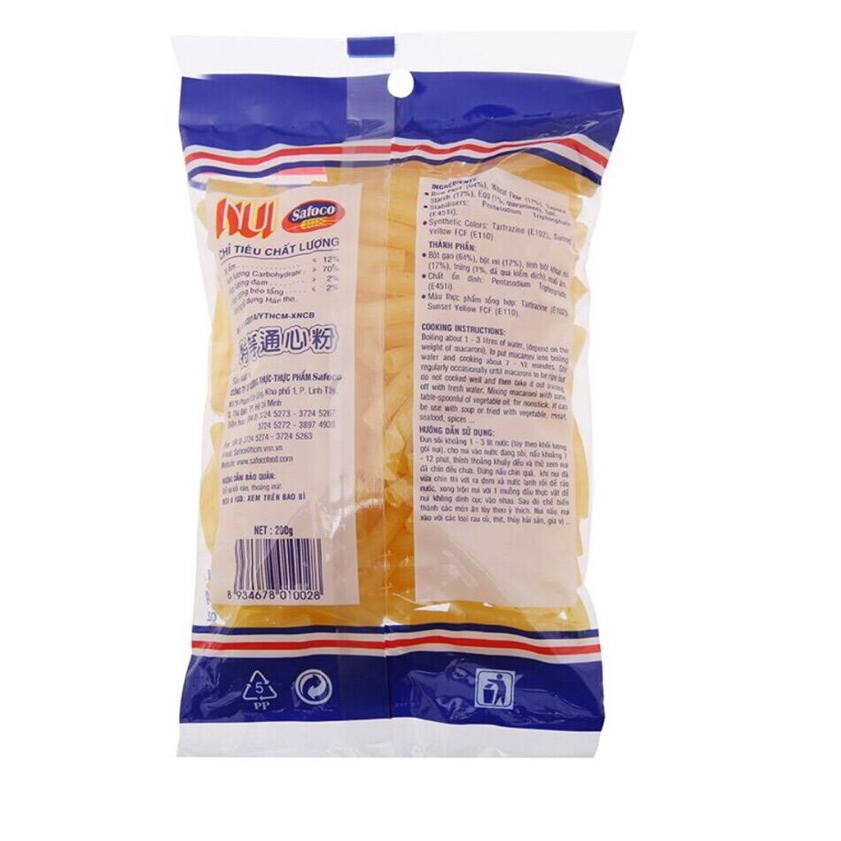 Nui Ống Lớn Safoco Gói 200g,400g