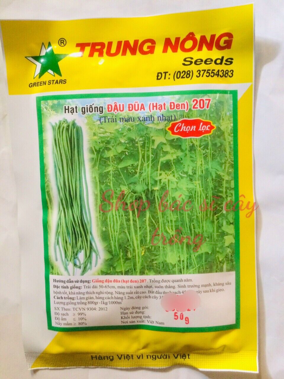 Hạt giống TN đậu đũa 207 trái nhiều năng suất cao gói 50g
