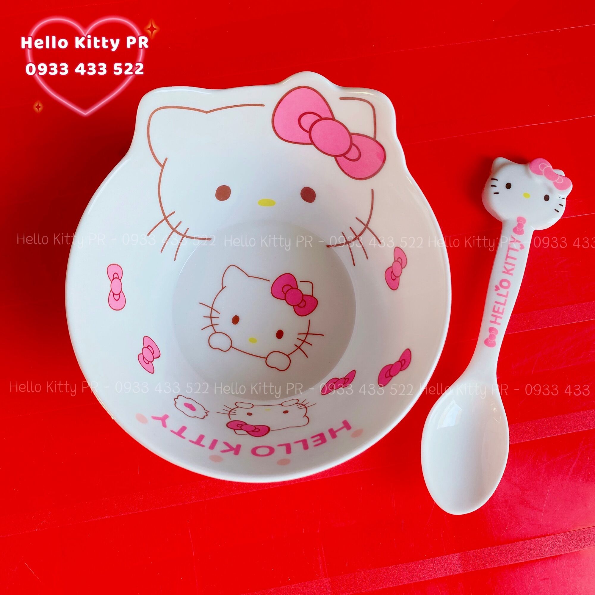 Set combo chén tô muỗng ly Hello Kitty