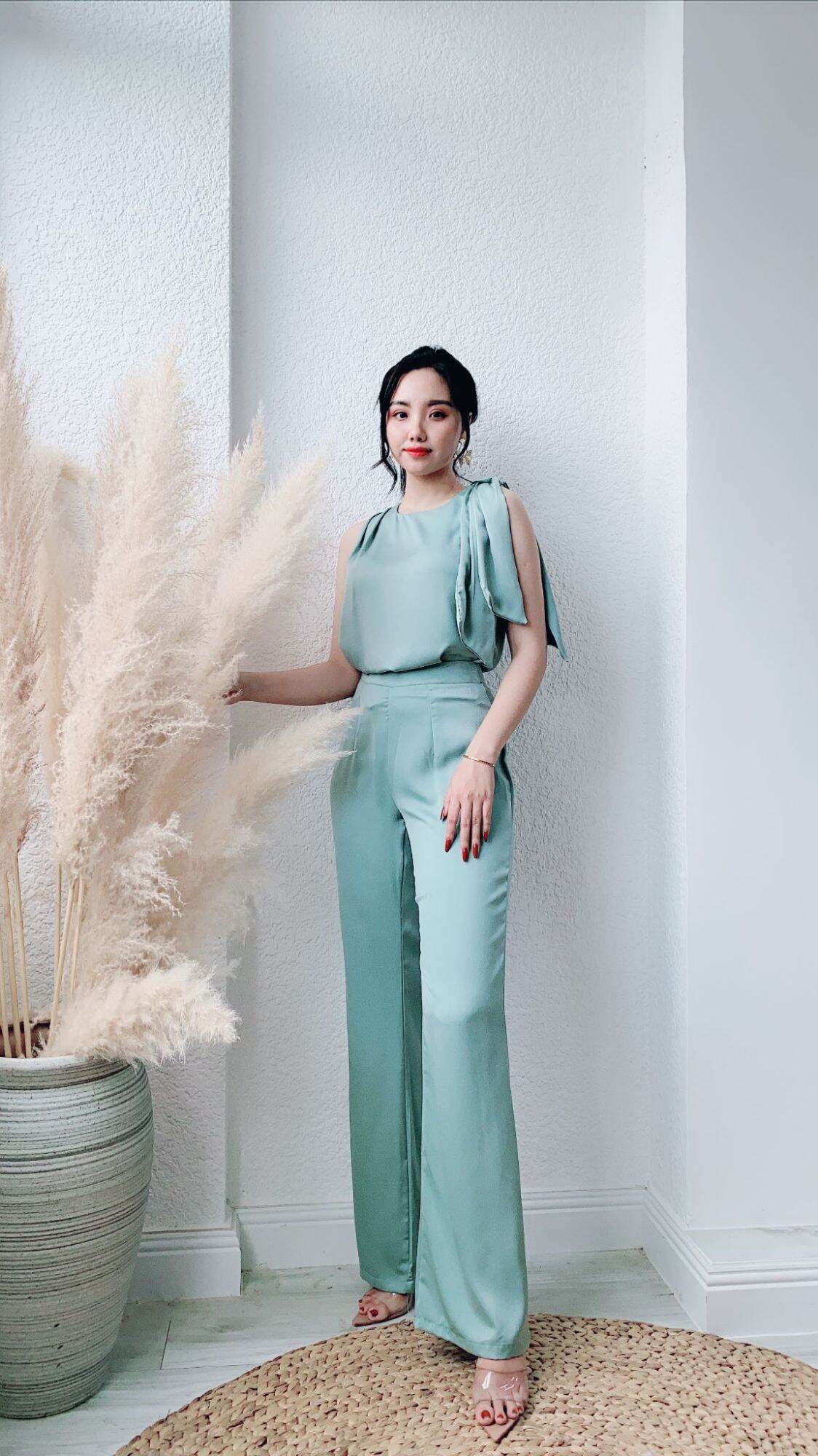 Bộ Jum dài ống suông thắt nơ cổ