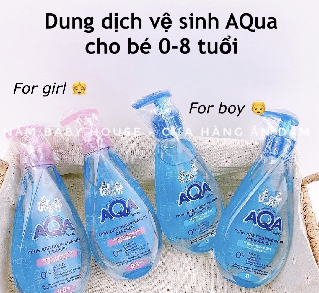 Date 2025 dung dịch vệ sinh aqua nga cho bé từ 0 đến 8 tuổi 250ml