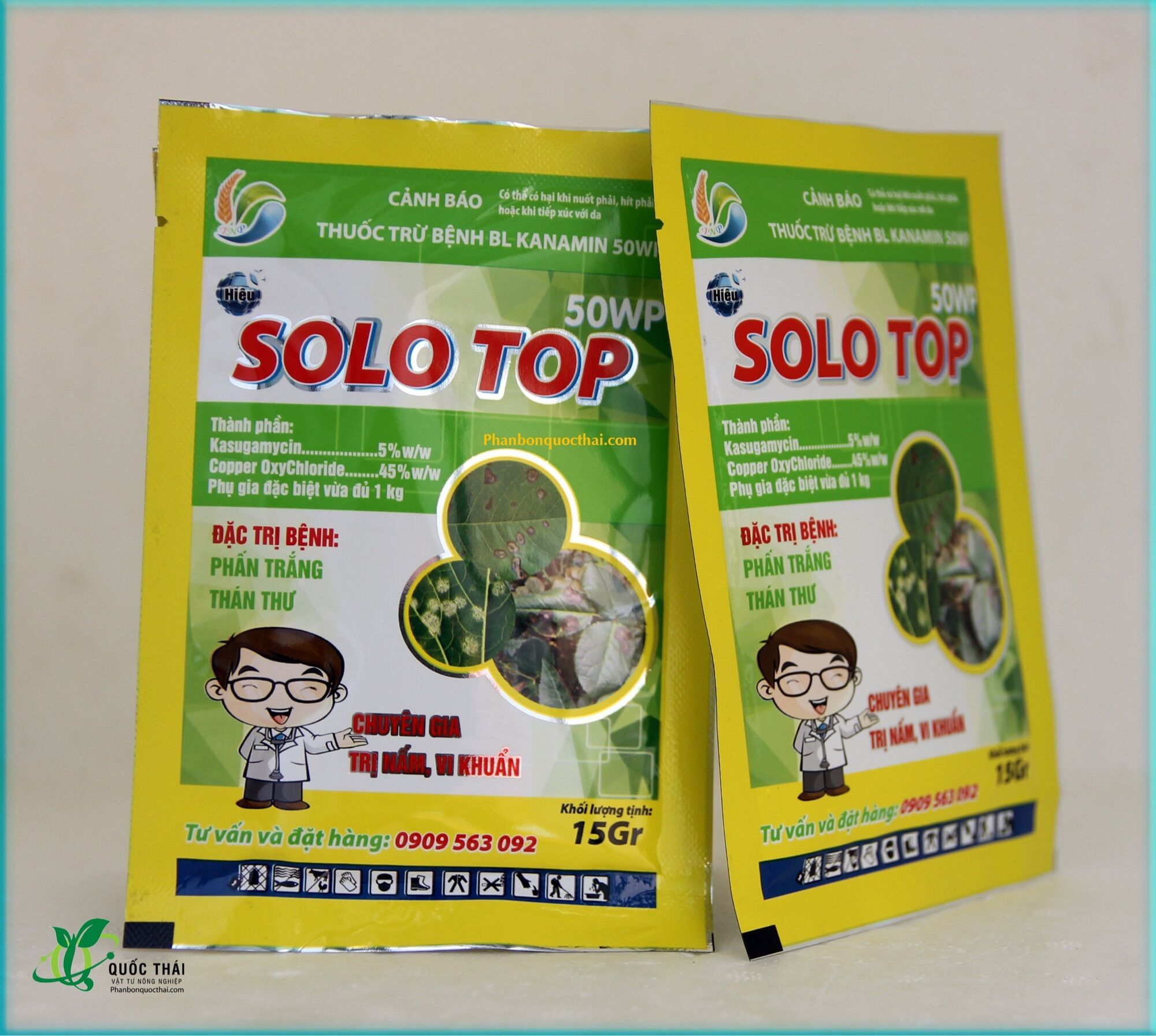Trừ nấm phấn trắng-vi khuẩn thán thư solo top 50wp,gói 15gam